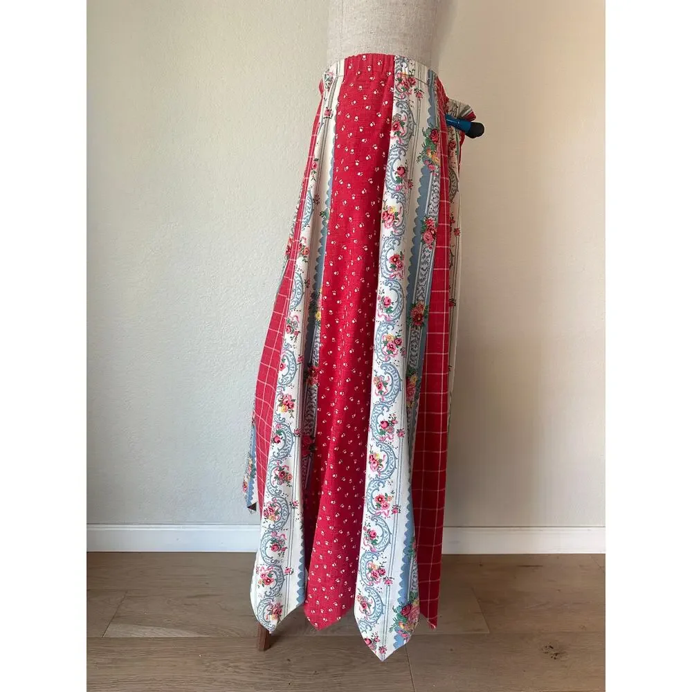 OOAK Handmade Prairie Patchwork Maxi Skirt Folk Art Cottagecore Heirloom - Picture 11 of 12